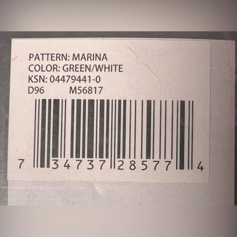 NWT Cannon 100% COTTON Full BED SHEET SET Marina WHITE Green